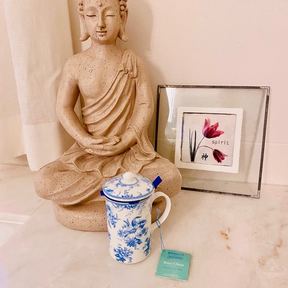 Bone china tea strainer and mug - Picture 3 of 6